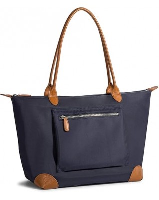 Womens Large Lightweight Designer Leather Nylon Work Shoulder Bag