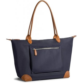 Womens Large Lightweight Designer Leather Nylon Work Shoulder Bag