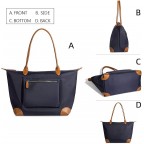 Womens Large Lightweight Designer Leather Nylon Work Shoulder Bag