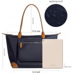 Womens Large Lightweight Designer Leather Nylon Work Shoulder Bag