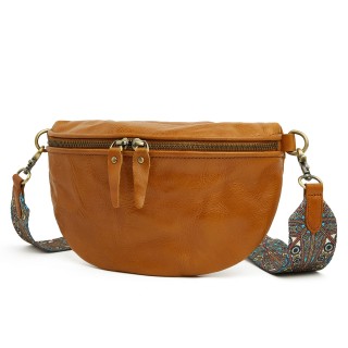 Women's leather cute chest shoulder bag
