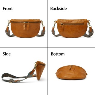 Women's leather cute chest shoulder bag