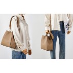 Designer Women's Leather Bucket Tote Bag