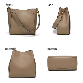 Designer Women's Leather Bucket Tote Bag