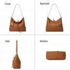 Women's Soft Leather Strap Adjustable Handle Hobo Bag