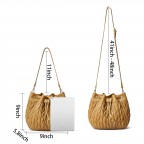 Women's Lambskin Drawstring Bucket Bag