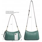 Women's Leather Green Crossbody Bag with Two Removable Shoulder Straps