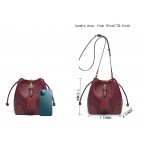 Women's Small Leather Bucket Drawstring Crossbody Bag