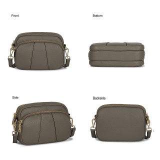 Small Soft Triple Zip Shoulder Tote