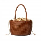 Vintage Handmade Top Handle Basket Tote Bag
