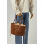 Vintage Handmade Top Handle Basket Tote Bag