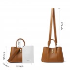 Women's Top Leather Tote Bag w/Wide Long Shoulder Strap