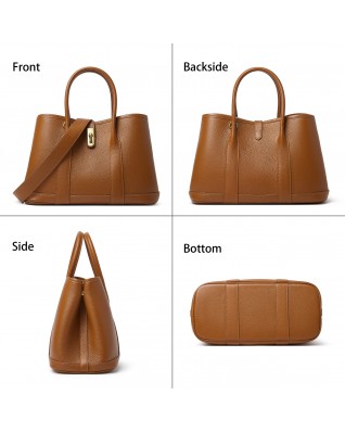 Women's Top Leather Tote Bag w/Wide Long Shoulder Strap