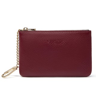 Small burgundy leather coin purse