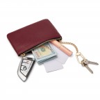 Small burgundy leather coin purse