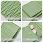 Small Lambskin Trifold Quilted Leather Wallet