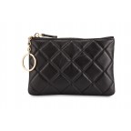 Soft Lambskin Quilted Zip Top Wallet