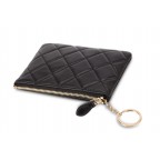Soft Lambskin Quilted Zip Top Wallet