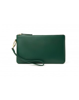Goat leather wristlet clutch wallet