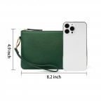 Goat leather wristlet clutch wallet